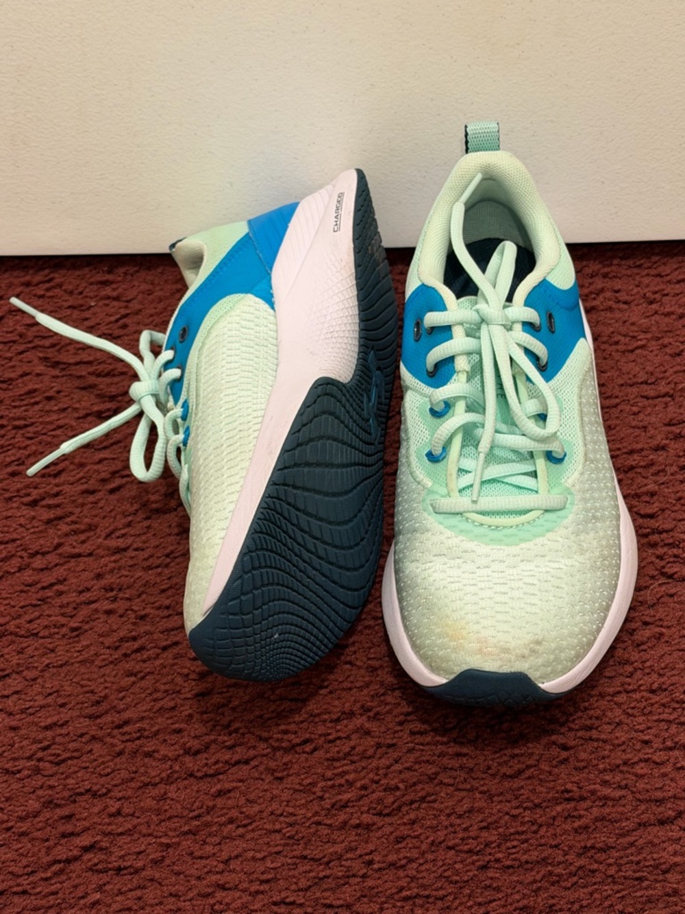 Women Mint Green and Teal Athletic Sneakers